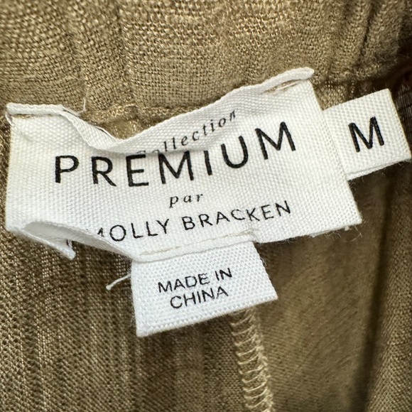 Molly Bracken La Collection Premium Linen Blend Shorts Khaki - Picture 3 of 10